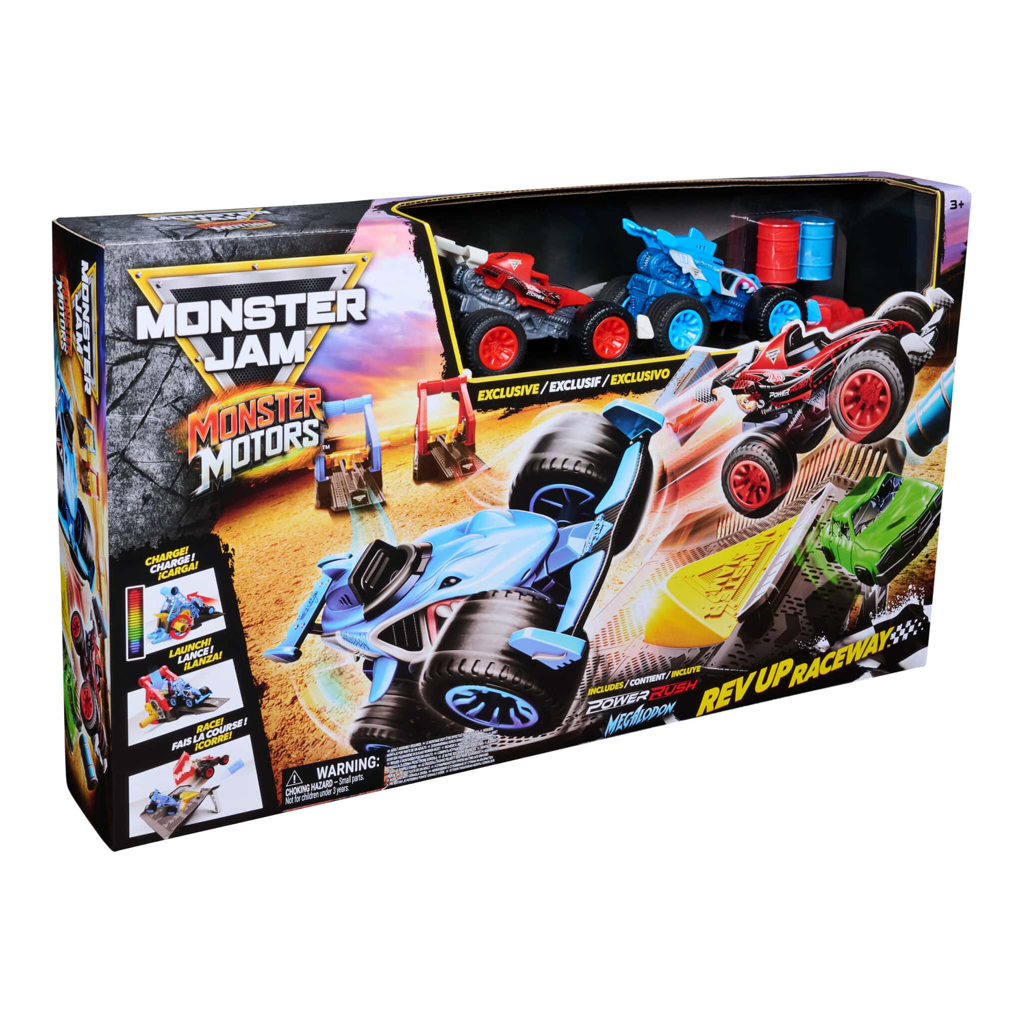 Monster Jam Monster Motors 1:64 Rev Up Raceway Playset 681147146112