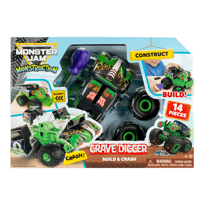 Monster Jam Monstruction Grave Digger 8-Inch Build & Crash Monster Truck 191726033172