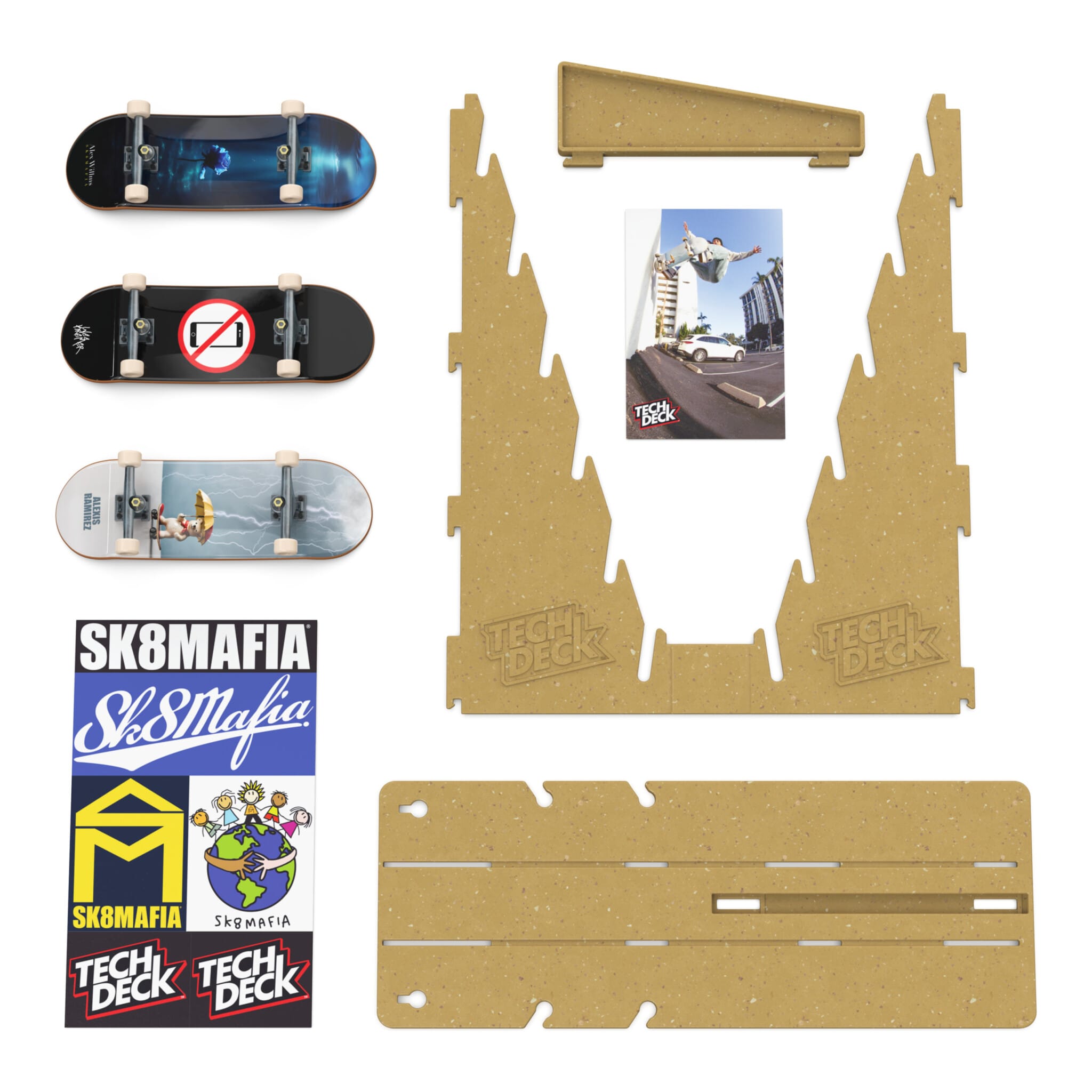 Tech Deck DGK Board Display Stand with 3 Fingerboards 681147131682