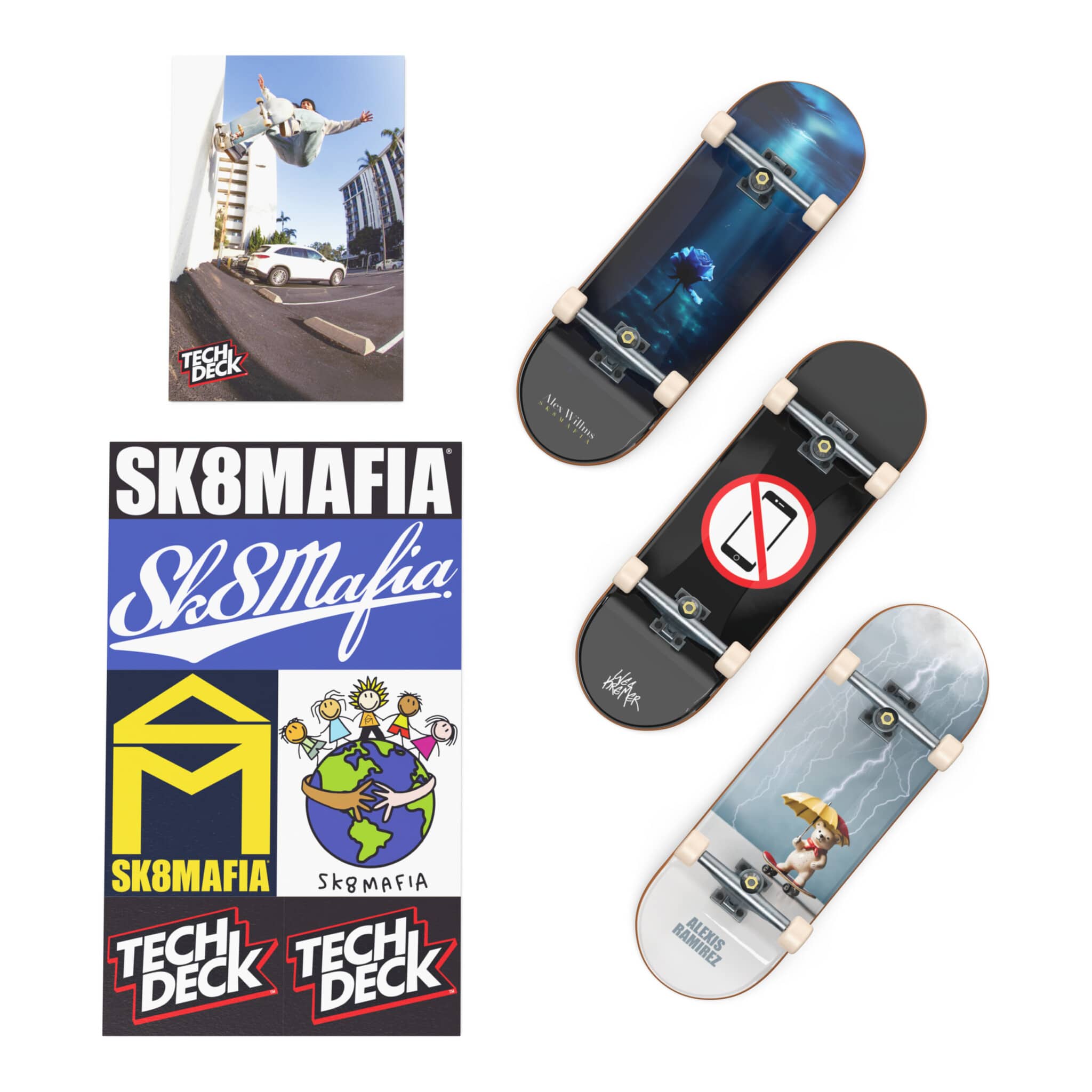 Tech Deck DGK Board Display Stand with 3 Fingerboards 681147131682