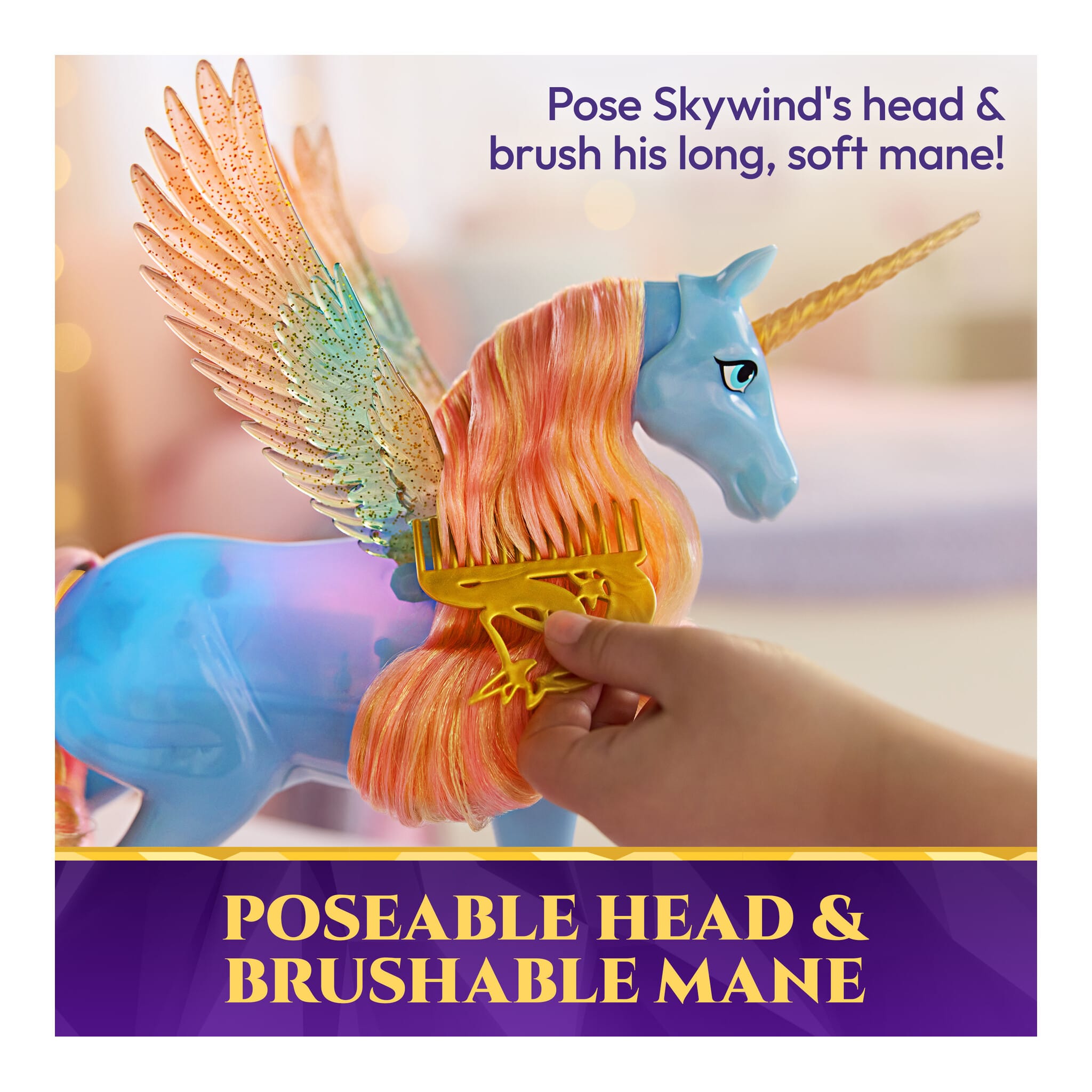 Unicorn Academy Glow Magic Skywind Interactive Unicorn with Lights and Sounds 681147120952