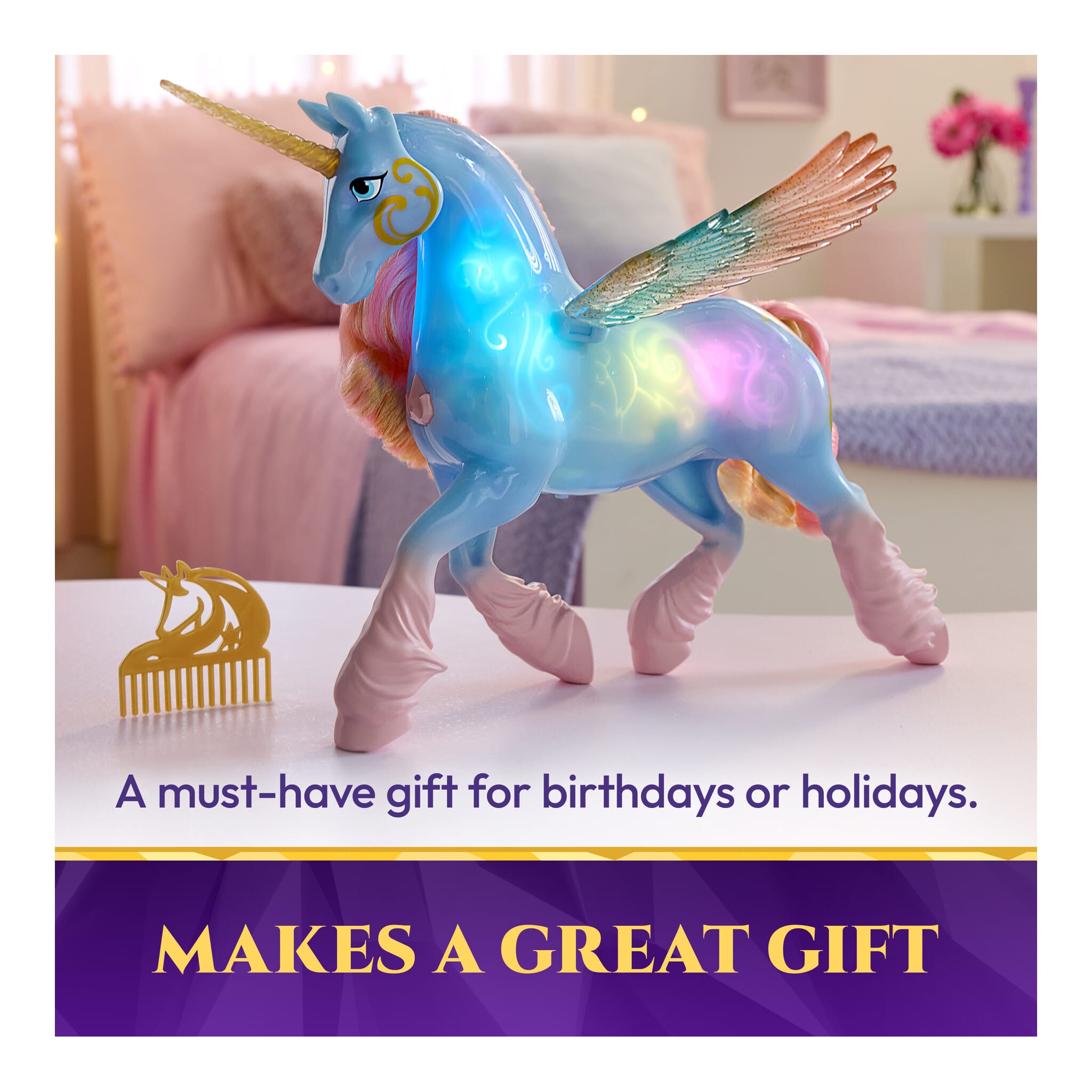 Unicorn Academy Glow Magic Skywind Interactive Unicorn with Lights and Sounds 681147120952
