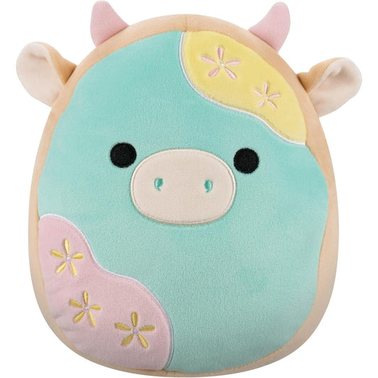 Squishmallow 7.5 Inch Easter 2025 - Cornelius - Cookie Cow With Pastel Blue Icing and Flowers 191726844495