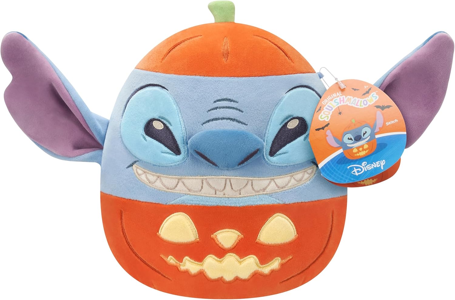 Squishmallow 8" Disney Halloween Plush -  Disney Stitch in Pumpkin