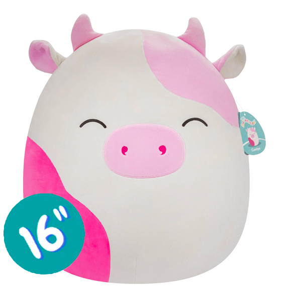 Squishmallow Kellytoy Plush 16" Caedyn the Pink Spotted Cow 196566412231