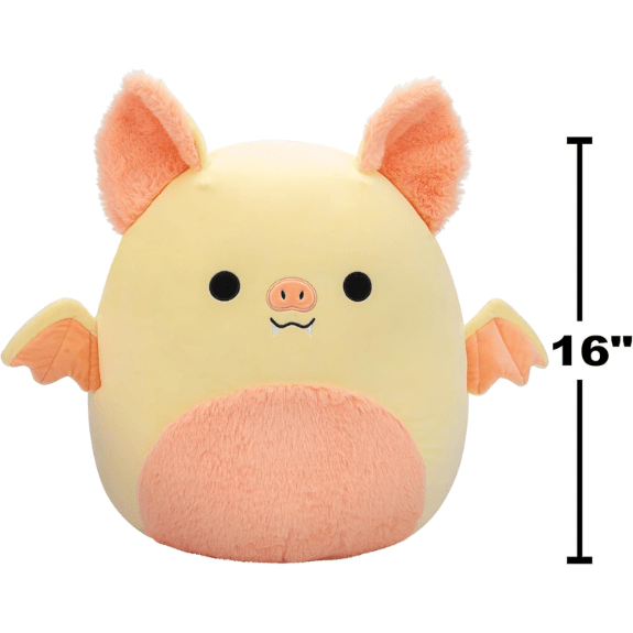 Squishmallow Kellytoy Plush 16" Meghan The Cream and Pink Bat with Fuzzy Belly 196566412354