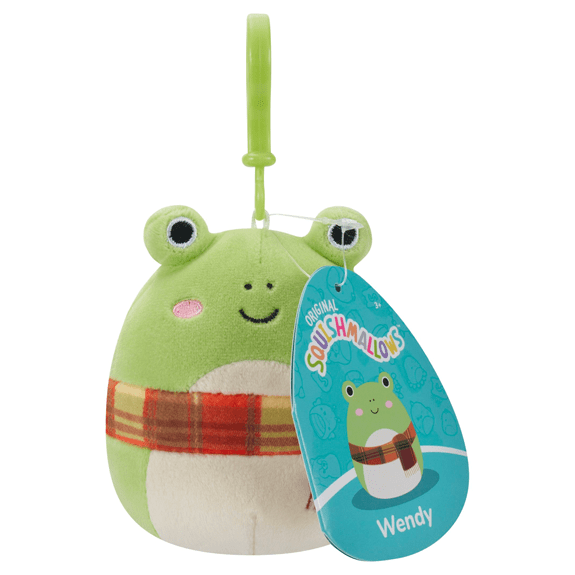 Squishmallow Kellytoy Plush 3.5" Clip On Keychain- Wendy The Frog 196566215634