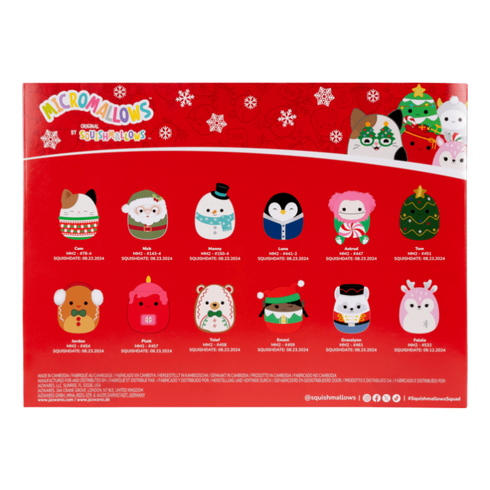 Squishmallows 12-Day Advent Calendar Plush Gift Set For Collectors