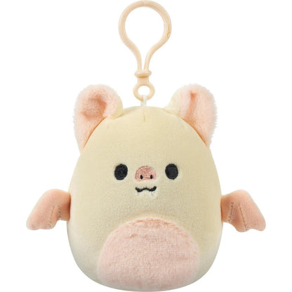 Squishmallows 3.5 Inch Clip-On 5 Pack - Blue Skunk, Cream Bat, Purple Beetle, Lime Greem Llama, Yellow Dumbo Octopus 196566414143