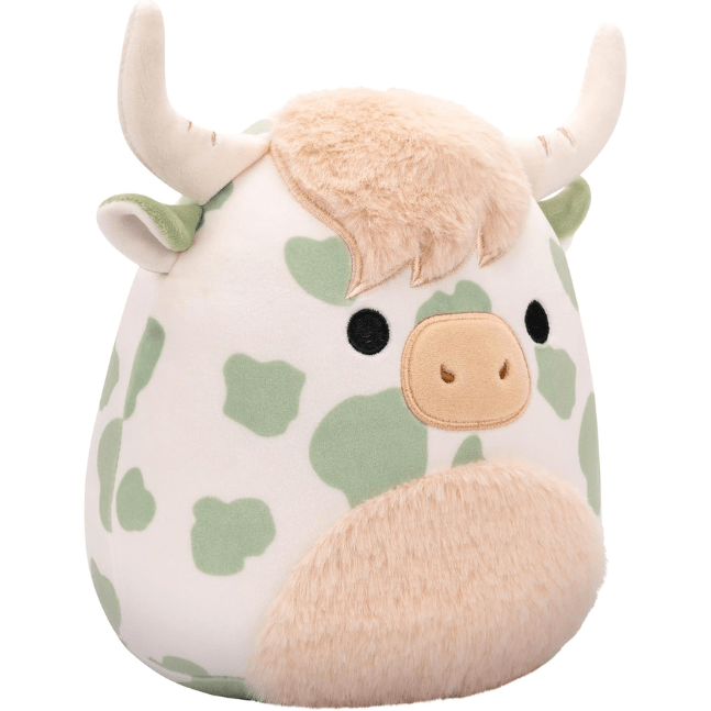 Squishmallow Kellytoy Plush 7.5" Celestino The Green Spotted Highland Cow 196566452312