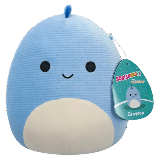 Squishmallow Squisharoys 7.5” Plush - Grayson The Corduroy Light Blue Dino 196566451414