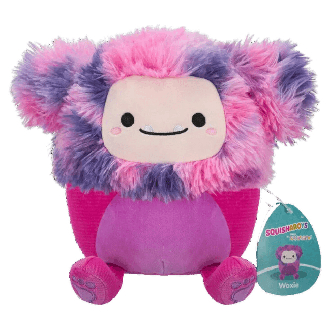 Squishmallow Squisharoys 7.5” Plush - Woxie The Corduroy Magenta Bigfoot 196566451445