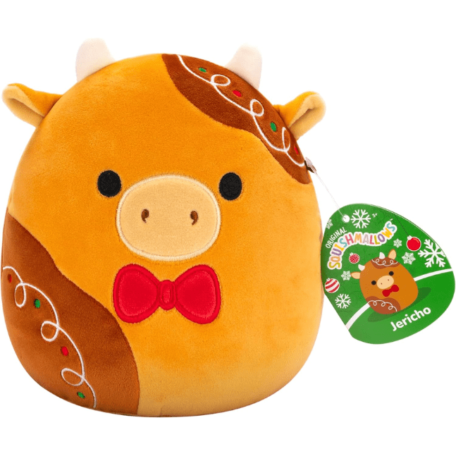 Squishmallow Kellytoy Christmas Plush 7.5" Jericho the Gingerbread Cow