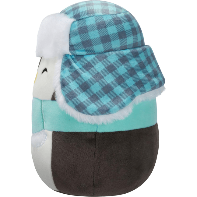 Squishmallow Kellytoy Christmas Plush 7.5" Luna the Black Penguin with Hat and Scarf