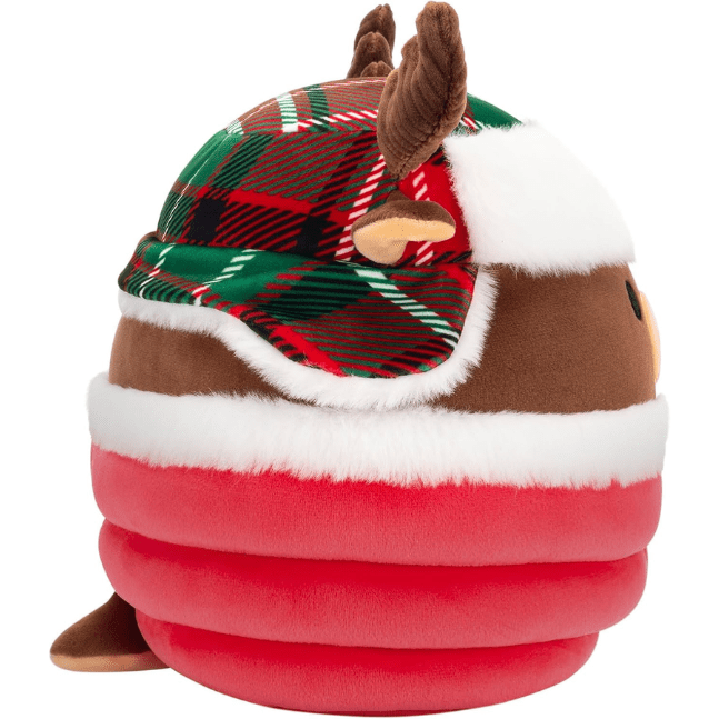 Squishmallow Kellytoy Christmas Plush 7.5" Maurice the Brown Moose with Puffer Jacket