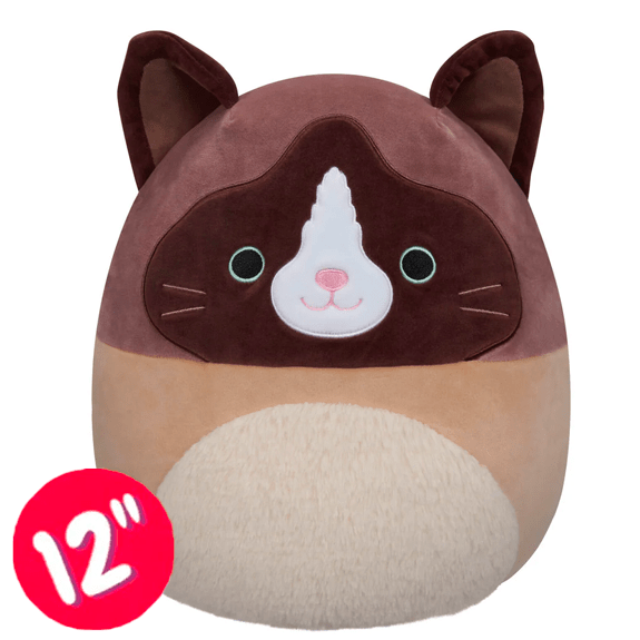 Squishmallow Kellytoy Plush 12" Woodward the Brown the Tan Snowshoe Cat 196566411715