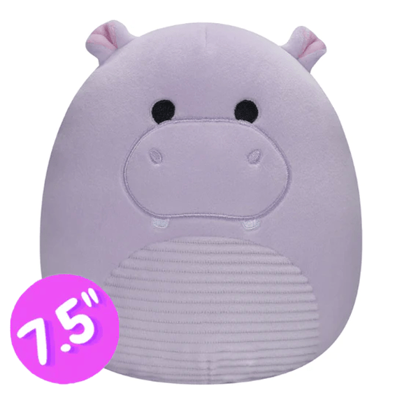 Squishmallow Kellytoy Plush 7.5" Hanna the Purple Hippo with Corduroy Belly 196566163744