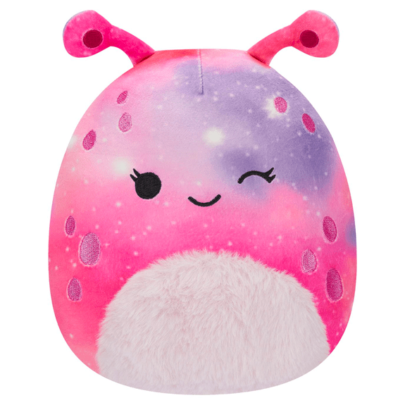Squishmallow Kellytoy Plush 7.5" Loraly The Winking Pink and Purple Alien with Fuzzy Belly