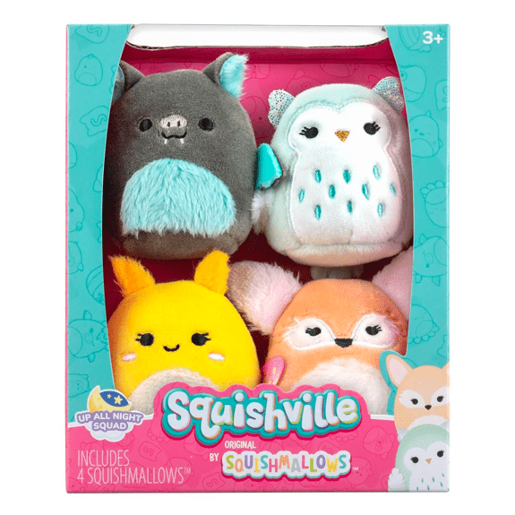 Squishville Mini Squishmallow 4 Pack: Up All Night Squad 191726876977