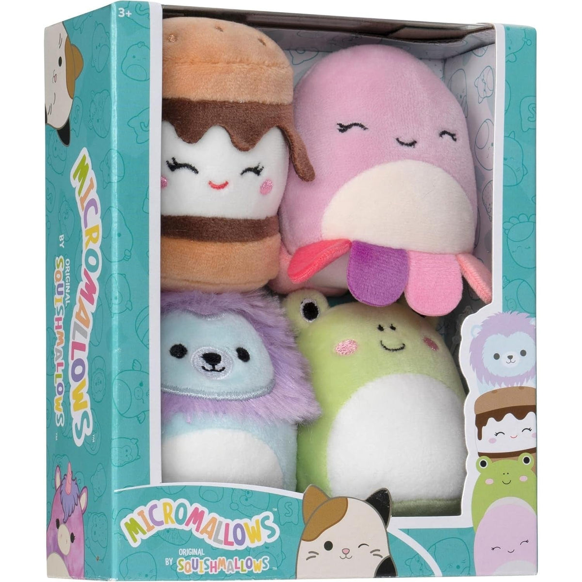 Micromallows by Squishmallow  2.5 Inch Plush - Carmelita S'mores, Jeanne Octopus, Luciano Lion, Wendy Frog 191726747956