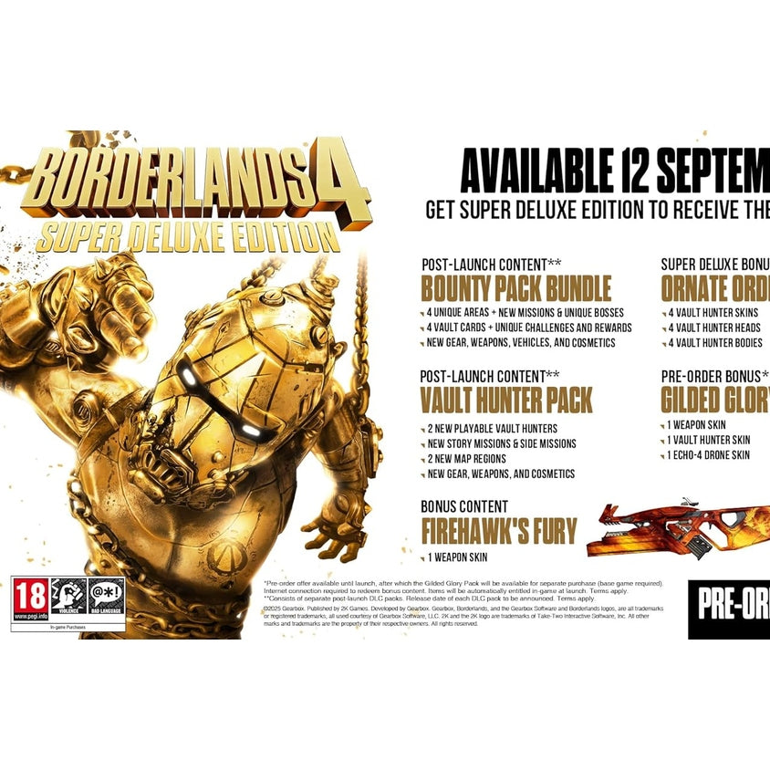 Borderlands 4 Super Deluxe Edition - Playstation 5 (Pre-order Release Date 12th September) FREE FACEMASK