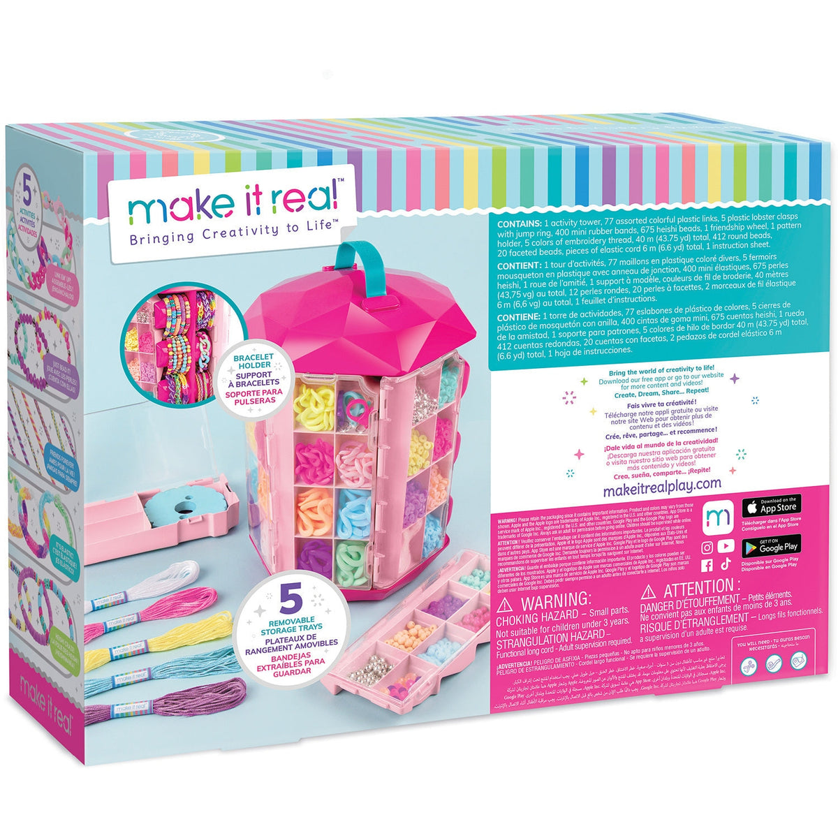 Make It Real 5-in-1 Activity Tower Jewellery Making Kit