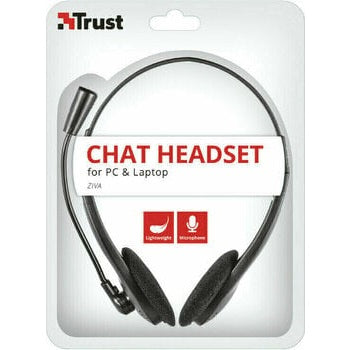 Trust Ziva Chat Wired Stereo Headset with Microphone - Black