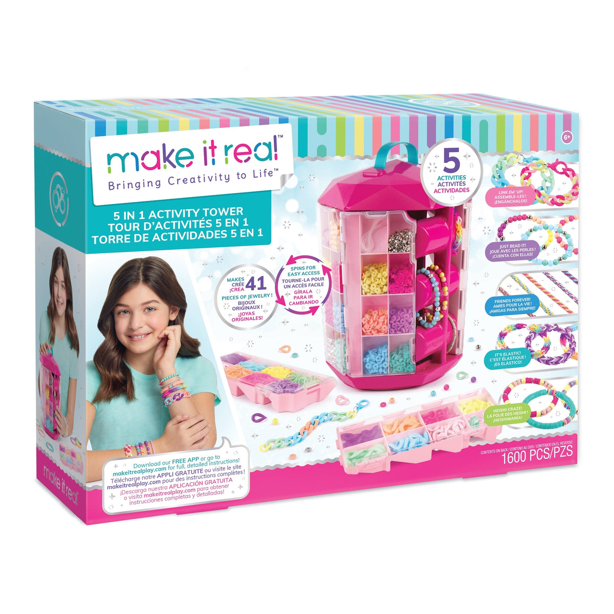 Make It Real 5-in-1 Activity Tower Jewellery Making Kit