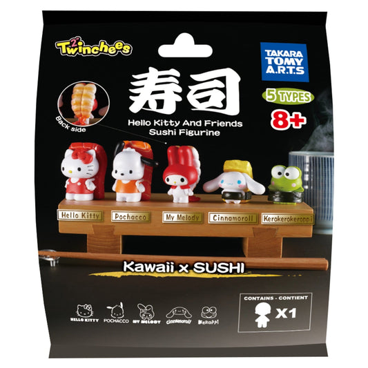 Hello Kitty & Friends Twinchees Sushi Kawaii 5cm Figure by Tomy – Mystery Pack (1 Selected at Random) 0810059732551