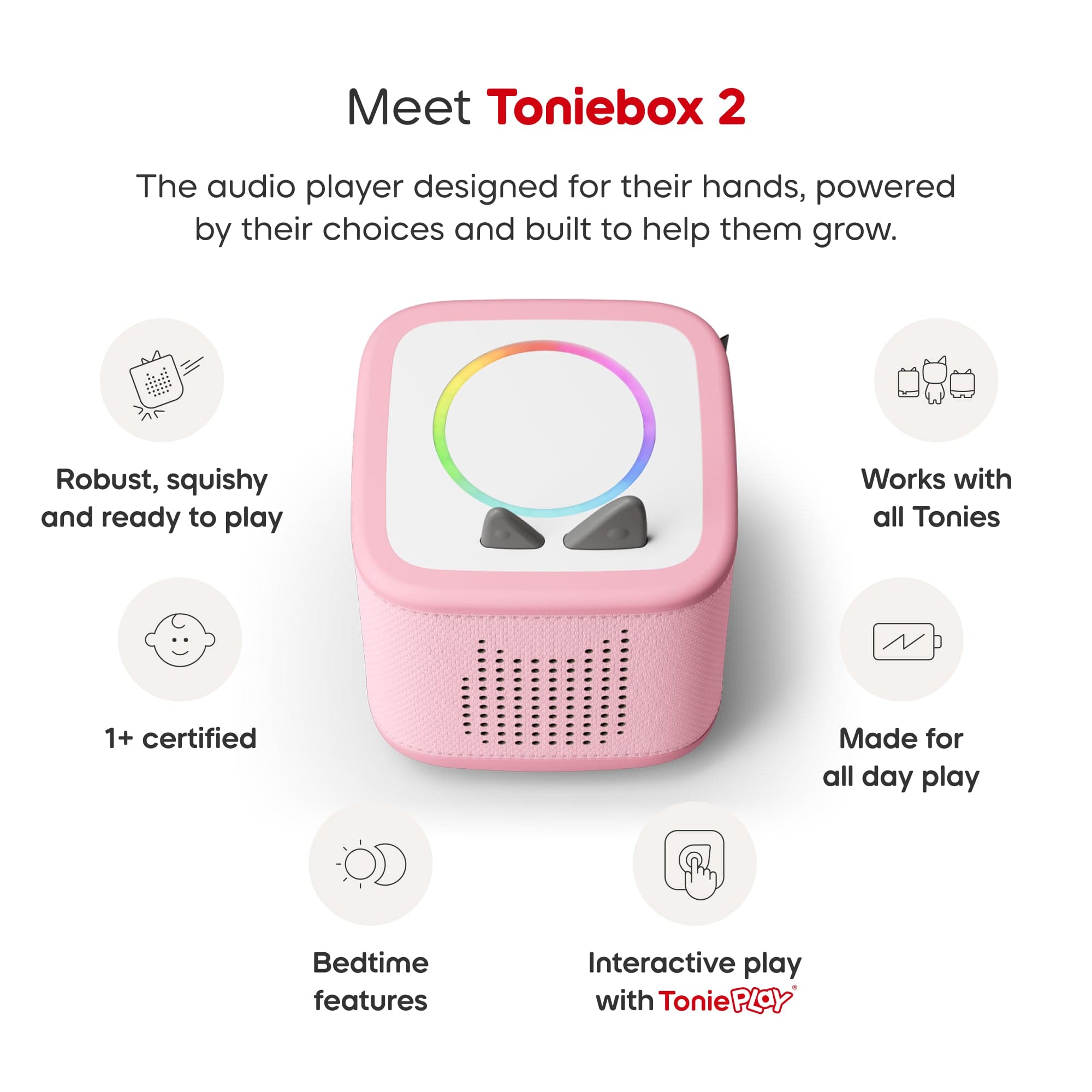 TONIES Cloud Pink Toniebox 2 Starter Set with Creative Tonie 4251192163868