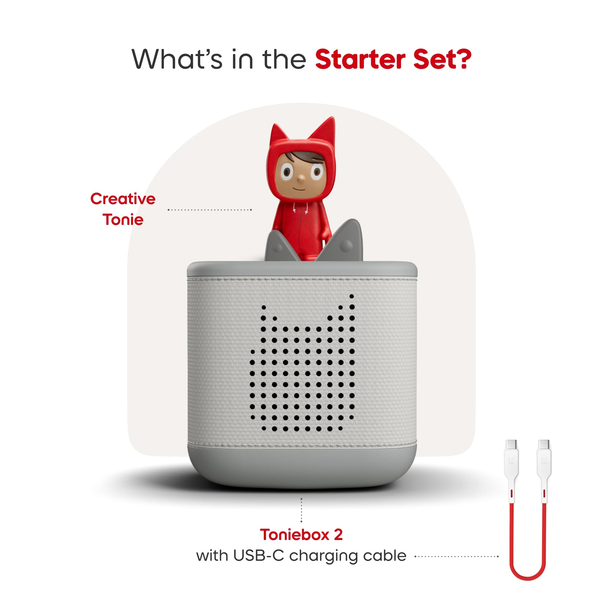 TONIES Moon Grey Toniebox 2 Starter Set with Creative Tonie 4251192167743