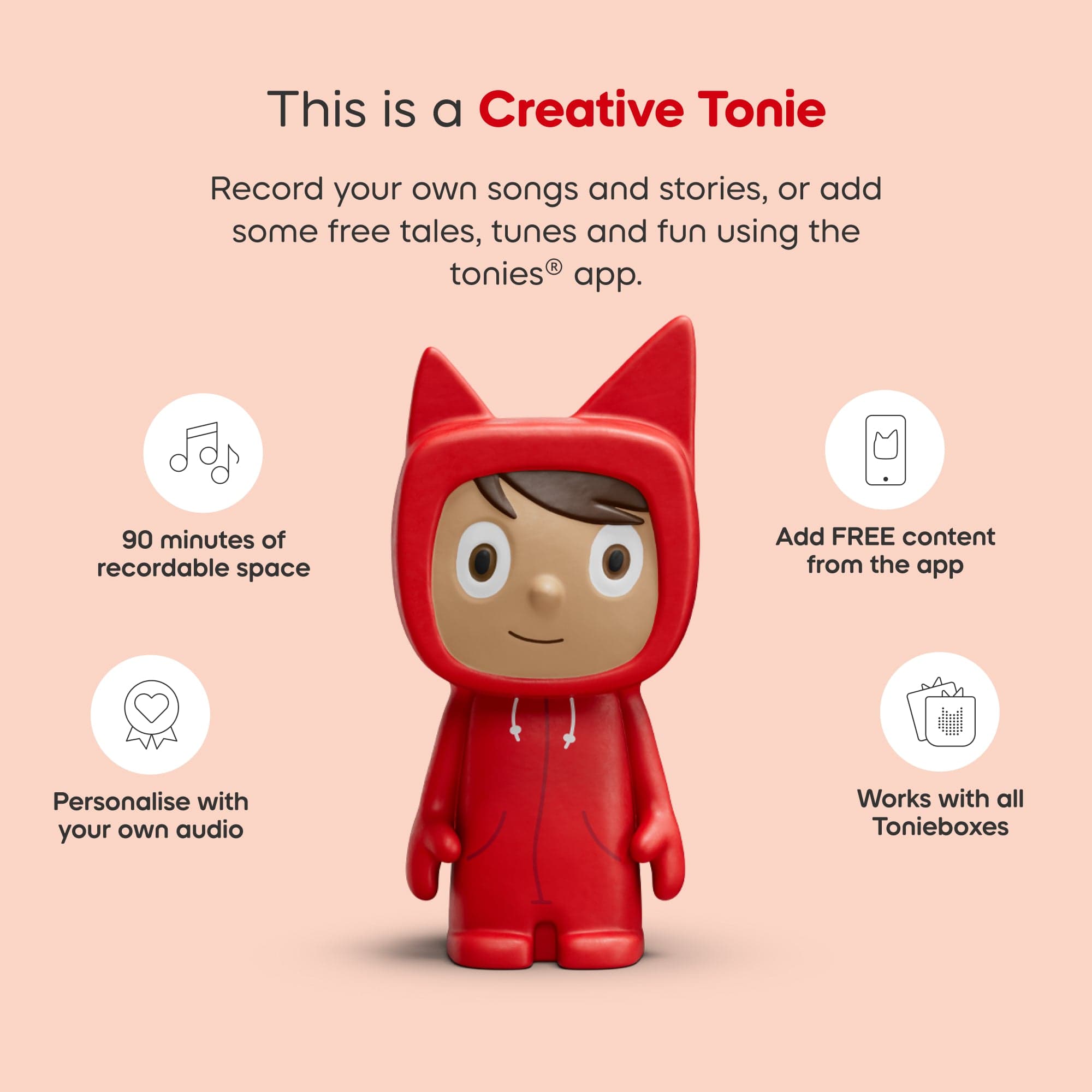 TONIES Sunset Red Toniebox 2 Starter Set with Creative Tonie 4251192163844