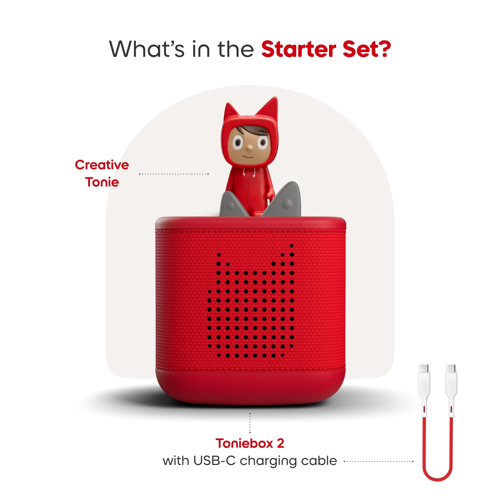 TONIES Sunset Red Toniebox 2 Starter Set with Creative Tonie 4251192163844