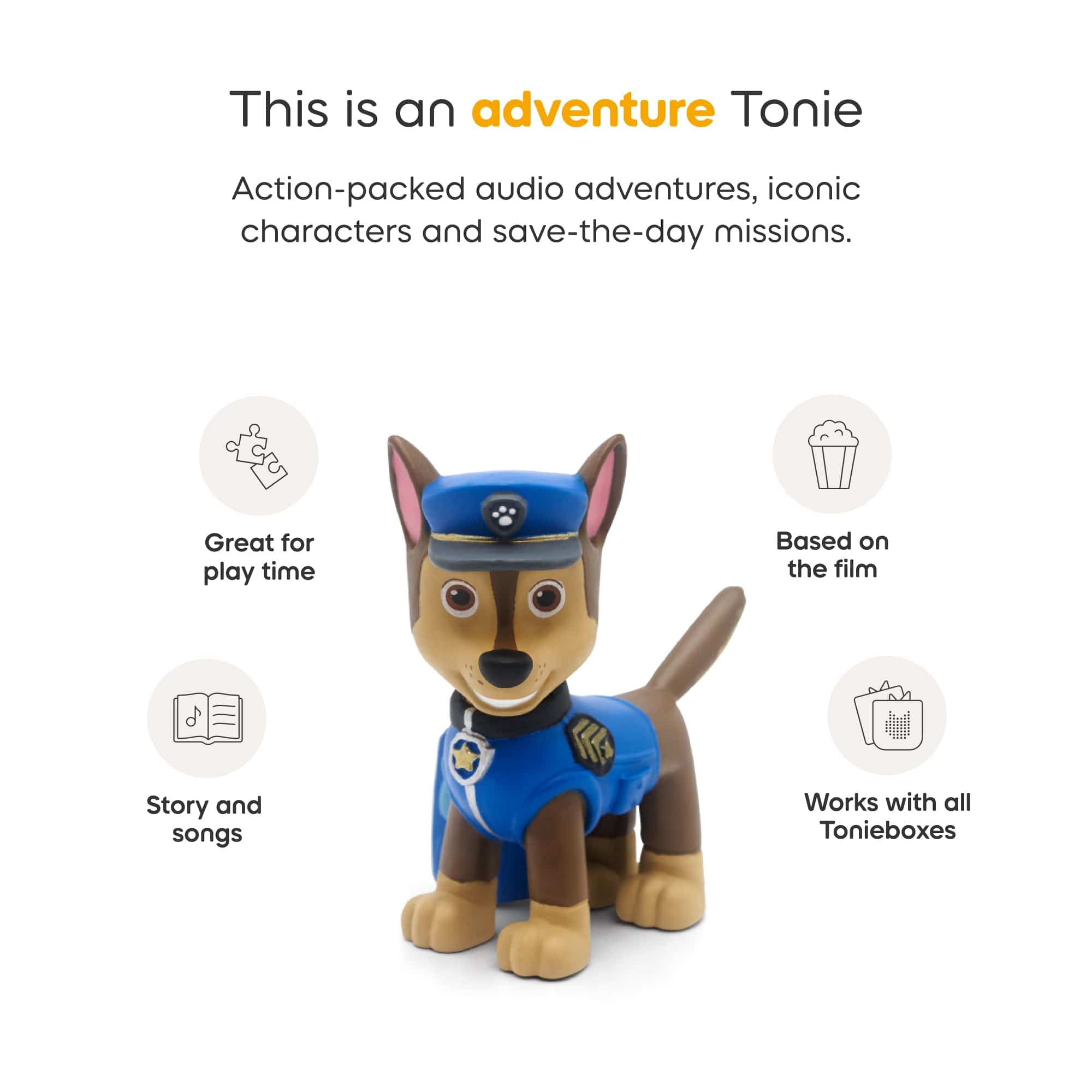 Tonies Toniebox 2 Play Set Moon Grey with Paw Patrol Chase, Game and Controller 4251192172365