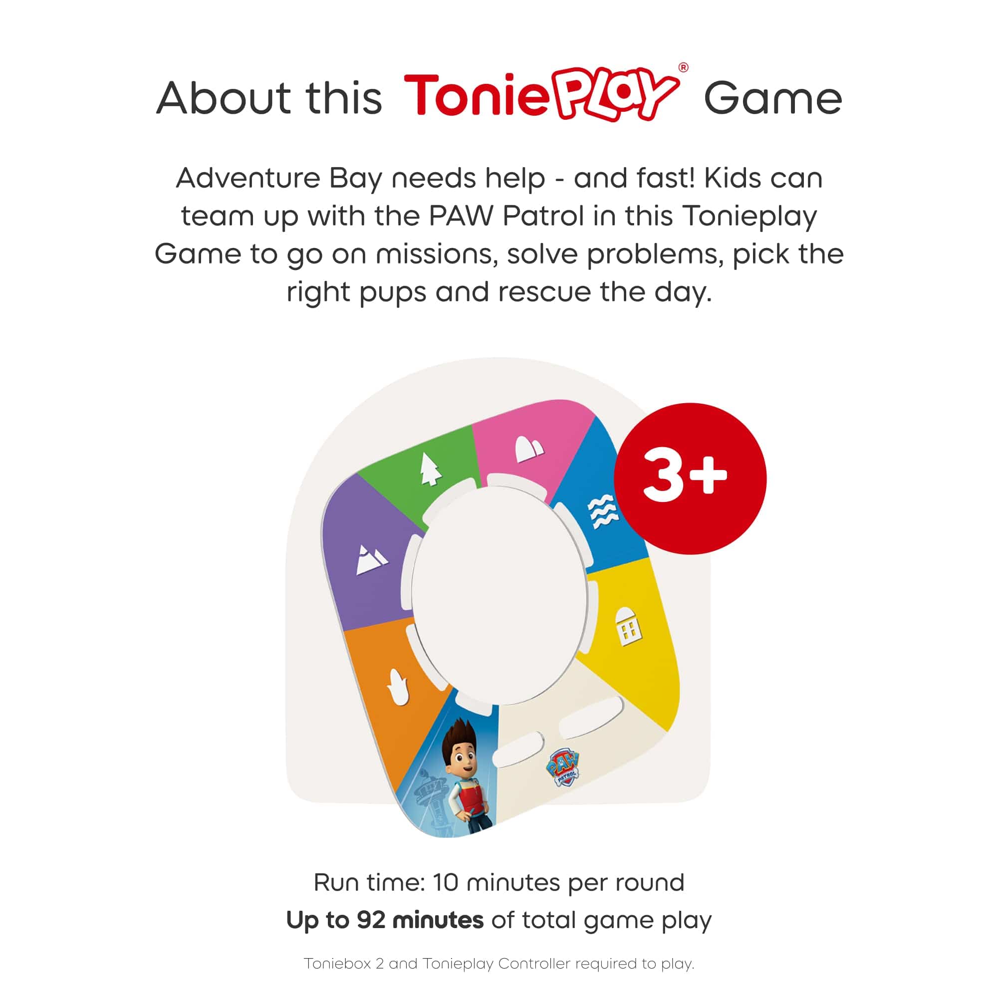 Tonies Toniebox 2 Play Set Sunset Red with Paw Patrol Chase, Game and Controller 4251192172280