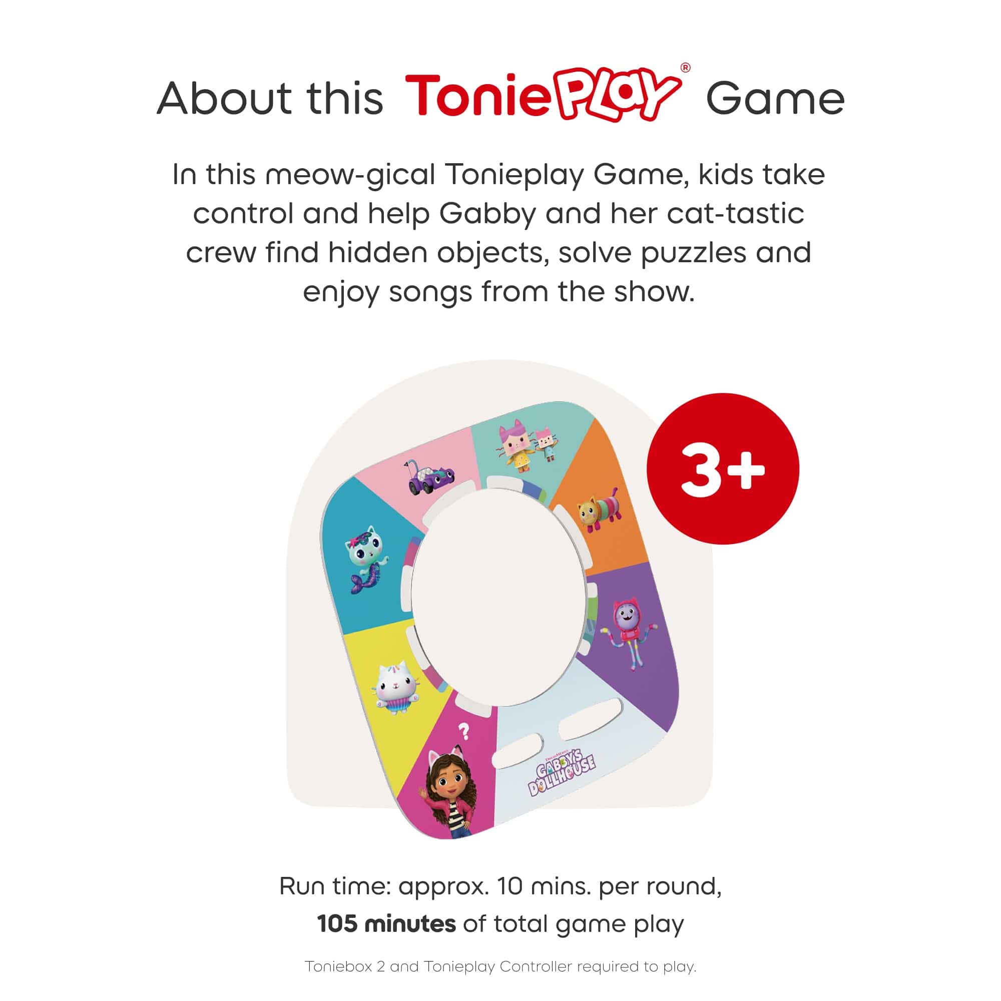 Tonies Tonieplay Gabby's Dollhouse Gabby's Cat-Tastic Scavenger Hunt Game for Toniebox 2 4251192168542