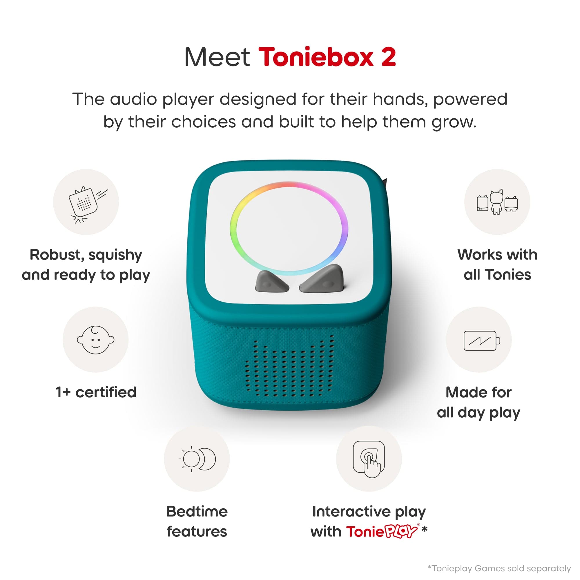 TONIES Tropical Teal Toniebox 2 Starter Set with Creative Tonie 4251192165640