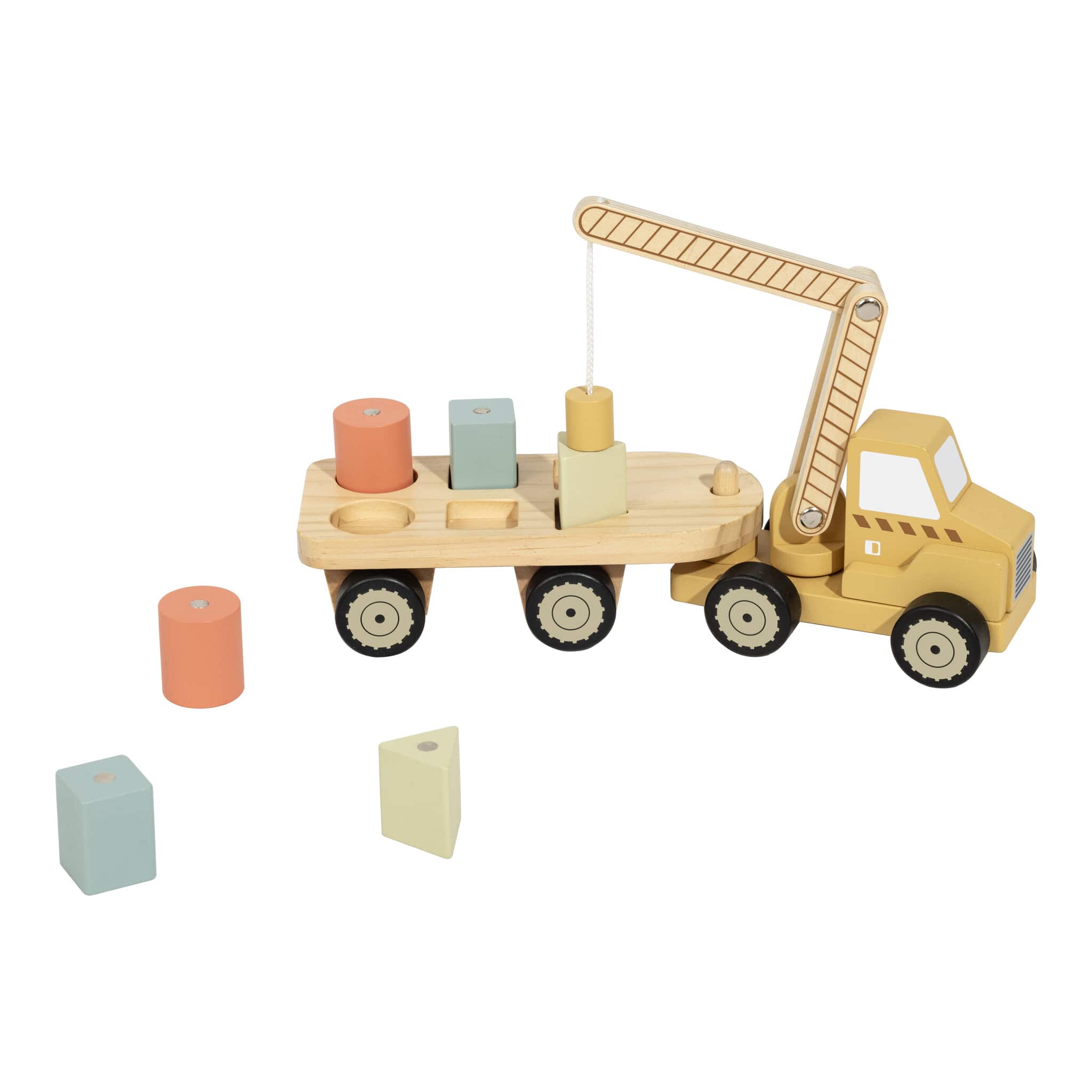 Tooky Toy Wooden Loading Truck with Magnetic Crane