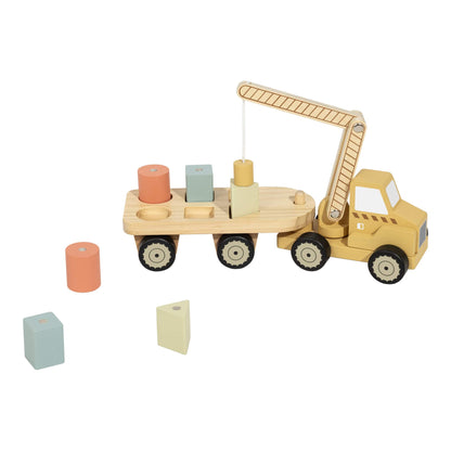 Tooky Toy Wooden Loading Truck with Magnetic Crane