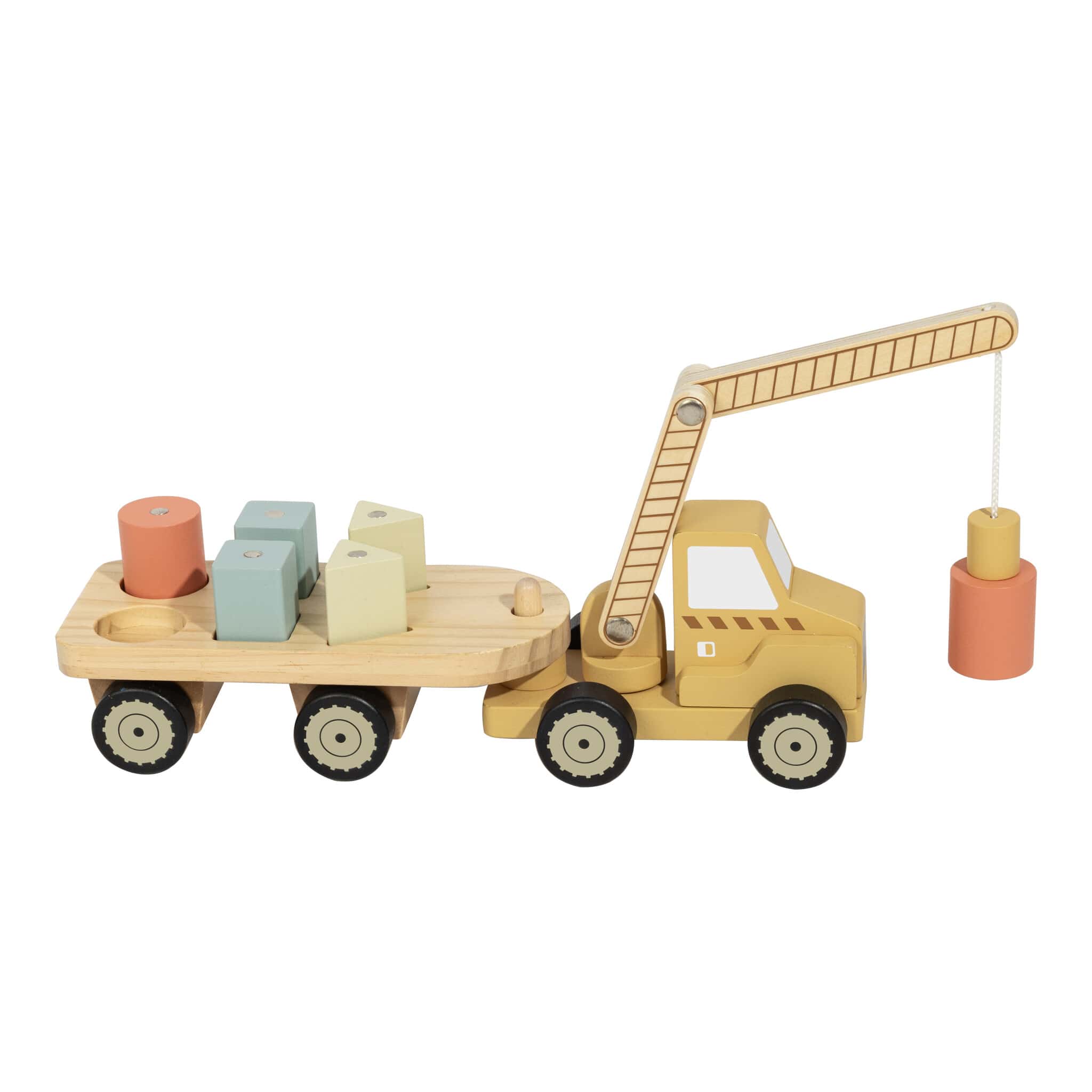 Tooky Toy Wooden Loading Truck with Magnetic Crane