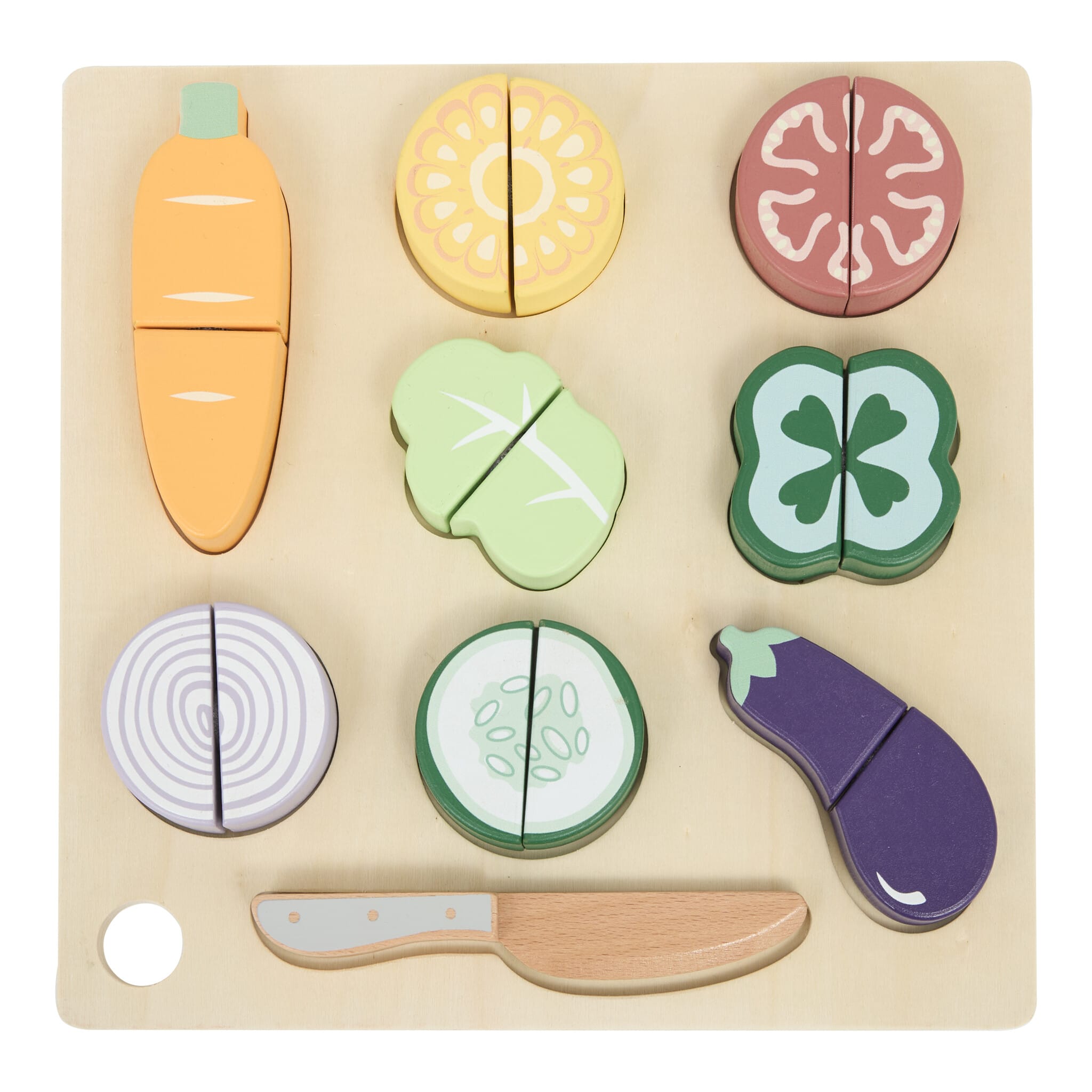 Tooky Toy Wooden Play Cutting Vegetables Set