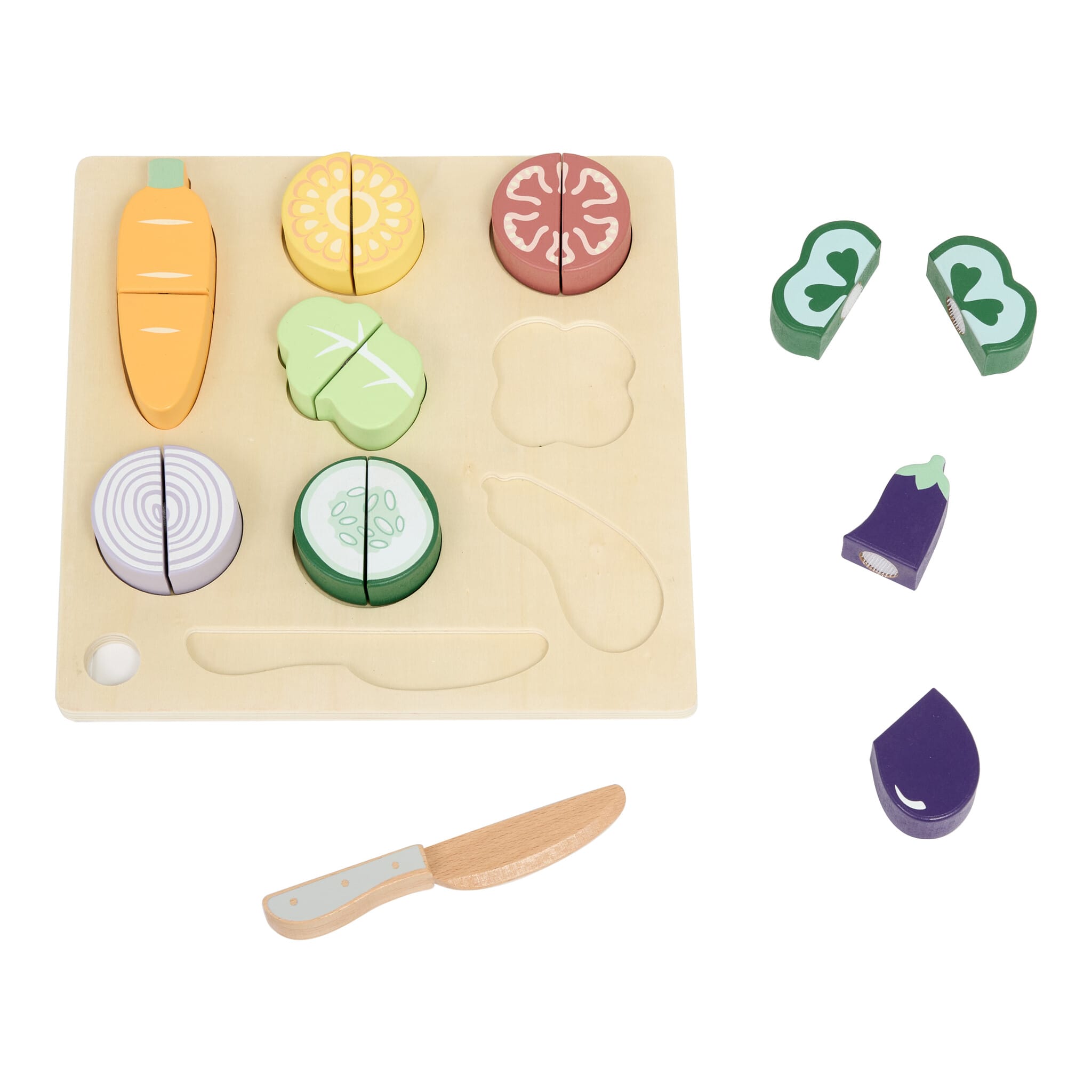 Tooky Toy Wooden Play Cutting Vegetables Set