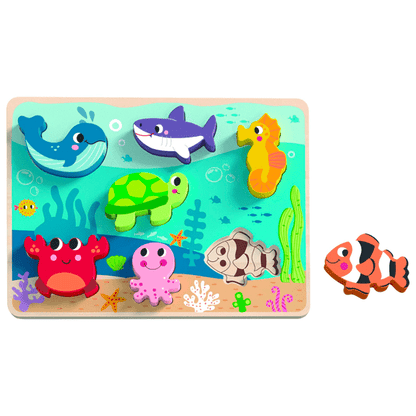 Tooky Toy's Wooden 7 Piece Chunky Puzzle - Marine 6972633374374