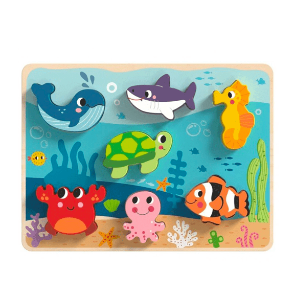 Tooky Toy's Wooden 7 Piece Chunky Puzzle - Marine 6972633374374