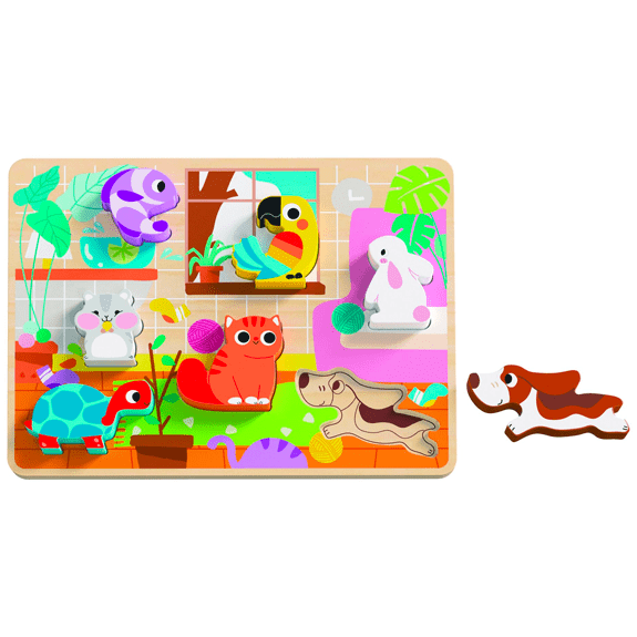 Tooky Toy's Wooden 7 Piece Chunky Puzzle - Pet 6972633372899