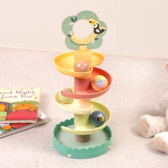 Tooky Toy - Wooden Ball Drop Tower 6972633378518
