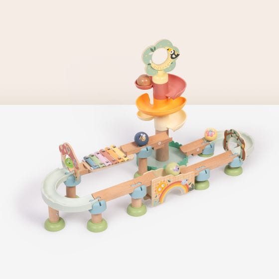 Tooky Toy - Wooden Ball Drop Track Set 6976831550196