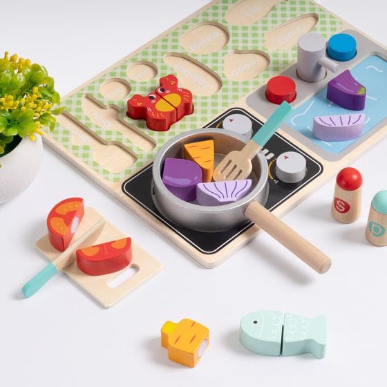 Tooky Toy - Wooden Kitchen Play Set 6972633378112