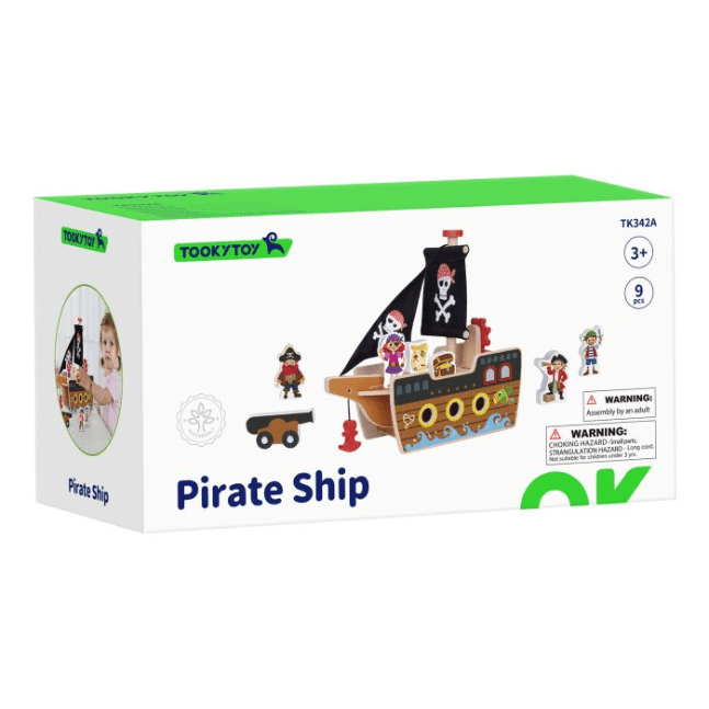 Tooky Toy - Wooden Pirate Ship 6972633377894