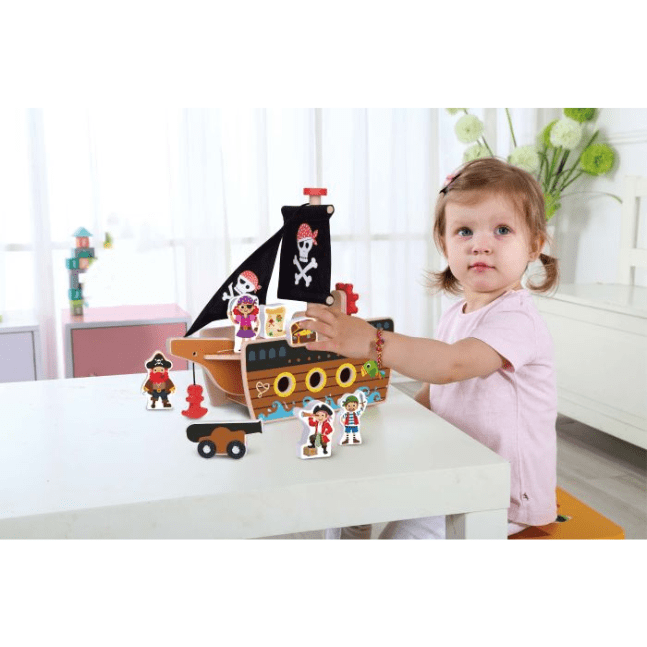 Tooky Toy - Wooden Pirate Ship 6972633377894